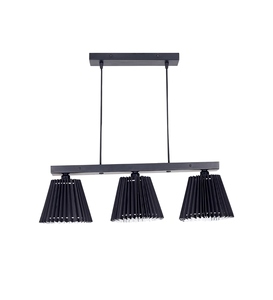 Lámpara de Techo Colgante Moderna con Pantalla de Tela Negra, Estilo Lineal Contemporáneo - Product Image 1