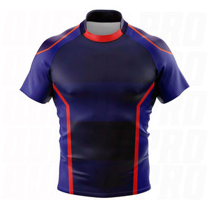 เสื้อรักบี้แขนสั้นคุณภาพสูง ระบายอากาศได้ดี ไซส์ใหญ่ สำหรับผู้ชาย ผู้ใหญ่ ใส่ได้ทั้งชายและหญิง สั่งทำได้ พิมพ์ลายแบบ Sublimation ผ้าโพลีเอสเตอร์ 100% แห้งเร็ว - Product Image 1