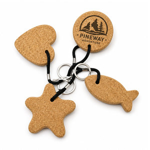 Custom Logo Laser Engraved <b>Cork</b> Keychain Eco-Friendly Natural <b>Cork</b> Key Ring Wholesale - Product Image 1