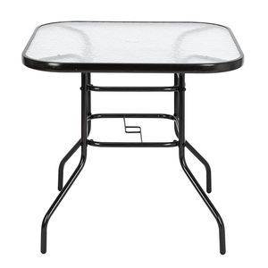 Tavolo Quadrato da Esterno con Vetro Temperato per Giardino o Cortile - Product Image 1