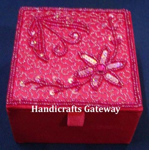 Caja de joyería de forma cuadrada de Color azul con incrustaciones de madreperla de madera de nuevo patrón único para fines de regalo de boda - Product Image 2