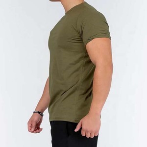 T-shirts pour hommes, vente directe d'usine, manches courtes, col rond, coton, coupe slim, fitness, décontracté, uni, été, sport, col rond, t-shirt homme - Product Image 4