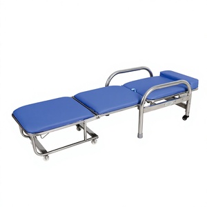 KS Manual Hospital <b>Bed</b> Stainless Steel Blue <b>Folding</b> Chair <b>Bed</b> For Hospital And Nursing Home Use - Product Image 3