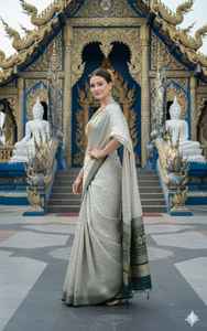 Ready Wear Premium Silk <b>Saree</b> <b>Blouse</b> Set Traditional Indian Pakistani Clothing for Party Floor-Length Wrinkle Free Quick Dry - Product Image 5