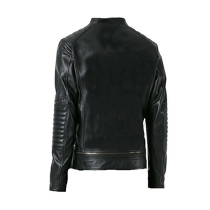 Finer Threads <b>Top</b> Classic Men's Pakistan Made <b>Leather</b> Jacket Stand Collar Breathable <b>High</b> Street Style Autumn Season Good - Product Image 4