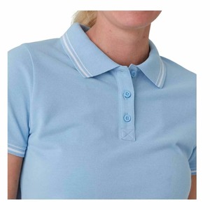 Chemises à col respirantes pour femmes sur mesure, vente en gros de polos de golf vierges pour femmes, fournisseur de hauts de tennis à manches courtes pour femmes OEM - Product Image 4