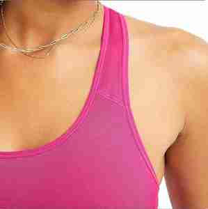 Soutien-gorge de sport écologique pour femme, grande taille, maintien moyen, compression, anti-transpiration, antibactérien, avec logo en dentelle sur le devant, en Spandex/Nylon - Product Image 2
