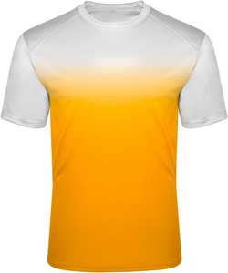 Men's Custom Printed Gradient Color Short Sleeve O-Neck T-Shirt Regular Fit Quick Dry Knitted Sporty Casual 100% Cotton - Product Image 6