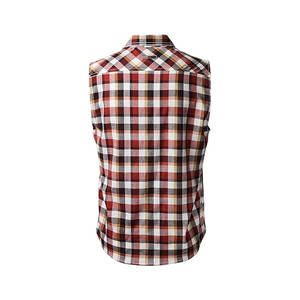 Prix raisonnable Nouvelle arrivée Chemise à carreaux sans manches pour homme, Chemises boutonnées style cowboy, Chemises sans manches de performance musculaire - Product Image 4