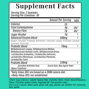 Gommes aux enzymes digestives avec probiotiques et prébiotiques, mélange multi-enzymes avancé pour la santé intestinale et le soutien de l'absorption des nutriments - Product Image 6