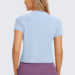 2026 New Style women crop top t shirt slim fit breathable cotton fabric short sleeve cropped style comfortable for casual wear - Product Image 2