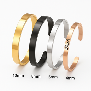 โปรโมชั่นกำไลข้อมือแฟชั่นสแตนเลสสตีลสั่งทำพิเศษสลักเลเซอร์จำนวนมาก - Product Image 2