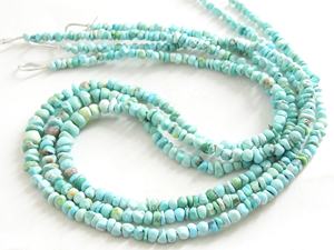 Chaîne de turquoise d'Arizona bleu lisse faite à la main de 16 pouces, 3-5 mm environ, certifiée par un tiers pour la fabrication de bijoux, fournitures pour grossistes - Product Image 3