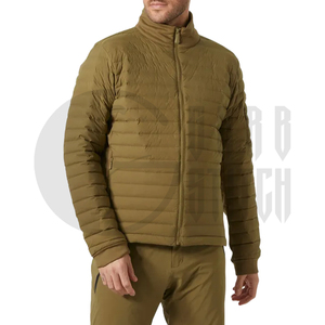 Chaqueta Acolchada Verde Oliva para Hombre, Cuello Alto, Cierre de Cremallera, Cortavientos, Ropa Exterior Informal para Otoño - Product Image 2