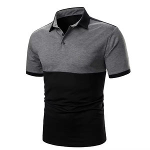 Polo pour hommes sur mesure OEM, grandes tailles, en coton respirant et confortable, avec blocs de couleur personnalisés, vente en gros - Product Image 2