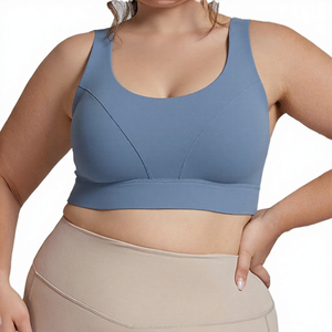 Sujetador Deportivo Reversible Transpirable para Mujer, Tallas Grandes, Material Spandex/Nylon, Soporte Medio, Decoración de Encaje, Logotipo Frontal, Cómodo - Product Image 2
