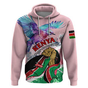 Sudadera con Capucha de Alto Rendimiento para Invierno, Personalizada al por Mayor, con Estampado Completo, Diseño del Día de la Independencia de Kenia, Cuello Redondo - Product Image 1