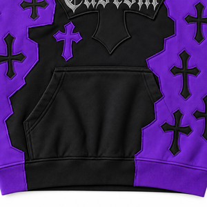 Sweat-shirt à capuche gothique personnalisé unisexe, surdimensionné, en polyester écologique, en tissu éponge français, avec poche, pour l'hiver - Product Image 6
