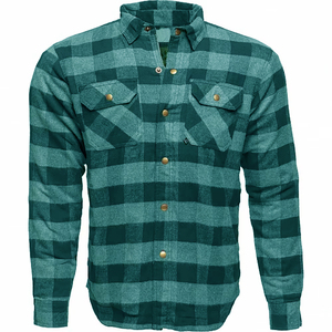 Custom OEM Motorcycle Riding Windproof <b>Flannel</b> <b>Jacket</b> CE Level 2 Armor Printed % Cotton High Quality 220g Full Sleeve <b>Men's</b> - Product Image 1