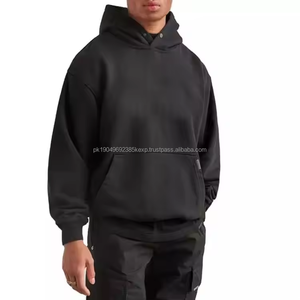 Épais lourd blanc à capuche goutte épaule hommes sweat 500 460 400 Gsm Logo personnalisé français éponge lourd surdimensionné à capuche - Product Image 2