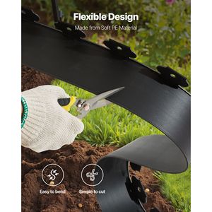 Bordo per aiuole in plastica flessibile da 20,1 m x 10 cm con 60 picchetti e 2 paletti per il fissaggio al terreno, senza scavo, per giardinaggio - Product Image 5
