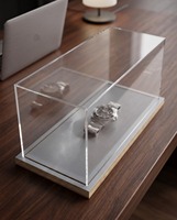 Modèle AC – Vitrine d'angle autoportante personnalisée en acrylique avec surface chromée et étagère en plastique – Montage facile – Protège vos articles