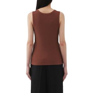 Débardeur de yoga côtelé sans couture pour femme en fibre de bambou, col en U, pour le sport et la gym, vêtement de fitness sans couture pour femme - Product Image 2