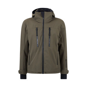 Veste de ski pour homme personnalisée, imperméable 10 000 mm, 100 % polyester, design bicolore, capuche, logo imprimé numérique, fermeture éclair en coton PP - Product Image 2