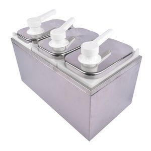 6L Stainless Steel Sauce Pump Dispenser Squeeze Condiment Dispensing Container Drink Dispenser with Pump Station - Product Image 3