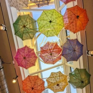 Multicolored Decorative Umbrella and Parasol Backdrop for Wedding <b>Ceiling</b> Decorations Party Event Hanging Temple Decoration - Product Image 1