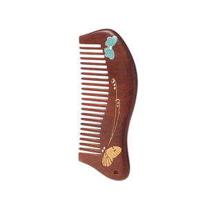 Customization Portable Pocket Anti Static Sandalwood Scent Handmade Wooden <b>Wide</b> Tooth Salon Hair <b>Comb</b> Detangler - Product Image 2