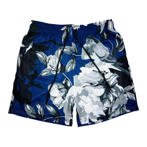 Shorts de basketball personnalisés 2026 en maille florale bleue, séchage rapide, pour la gym et l'athlétisme, OEM ODM, vêtements de sport par sublimation - Product Image 1