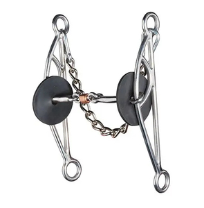 Reusable Heavy Duty Stainless Steel Horse Control Hackamore <b>Gag</b> <b>Bit</b> Dogbone Design Smooth Mouth Riding Tack Training Equipment - Product Image 2