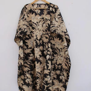 Vestido Kaftán Informal de Verano con Estampado Floral Tropical, sin Mangas, de Algodón, para Mujer, Ropa de Playa, Estilo Asia Pacífico - Product Image 1