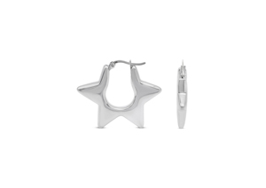 ต่างหูห่วงรูปดาวเรียบง่าย - Product Image 1