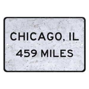 Targa in Metallo Personalizzata Souvenir di Chicago con Distanza Personalizzata e Servizio di Ritiro - Regalo - Product Image 5