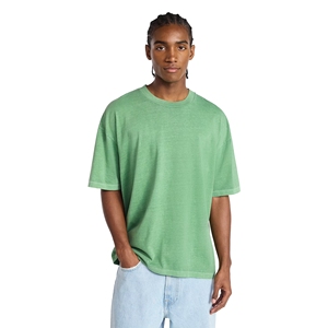 Camiseta de Manga Corta para Hombre, 100% Algodón Orgánico, 280 GSM, Cuello Redondo, Color Sólido, Tejido Ecológico, Corte Holgado, Estilo Casual - Product Image 2
