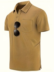 Camisetas Polo Personalizadas al por Mayor, 100% Algodón Piqué, Manga Corta, Antiarrugas, Camisetas Polo para Hombre con Bolsillo, Estilo Casual - Product Image 1