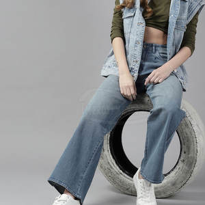 Pantalon jean pour femmes de marque privée à prix bon marché Pantalon jeans pour femmes de quantité minimale de commande basse Pantalon en jean pour femmes fabriqué en usine - Product Image 4