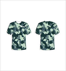 Camiseta de Manga Corta para Hombre con Estampado de Camuflaje, Sublimación, Corte Regular, Cuello Redondo, Estilo Casual, Transpirable, Poliéster - Product Image 1