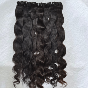 Extensions de cheveux naturels bouclés indiens Remy bruts en lots, vente en gros, fournisseur direct d'Inde, source authentique - Product Image 2