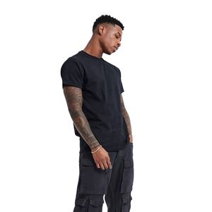 เสื้อยืดผ้าฝ้าย100% ระบายอากาศขนาดใหญ่พิเศษของผู้ชายเสื้อยืดสีดำปรับแต่งได้สไตล์สตรีท - Product Image 2