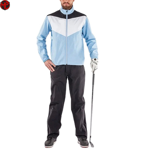 Men's Color Block <b>Waterproof</b> Golf <b>Jacket</b> Full Zip Stand Collar Breathable Lightweight Hard Shell Outerwear <b>Jacket</b> - Product Image 5