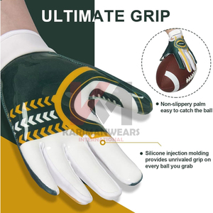 Gants de football américain haute durabilité, respirants, extensibles, flexibles, confortables pour les athlètes - Product Image 2