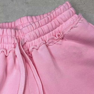 Ensemble de survêtement décontracté rose pour femme, sweat à capuche court sans manches en polaire, anti-boulochage, couleur unie, coupe classique - Product Image 5