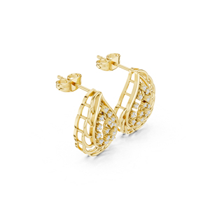 Boucles d'oreilles clous en or blanc 14 carats avec diamants de laboratoire ronds pour femme – Cadeau d'anniversaire – Nouveaux diamants cultivés - Product Image 5