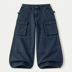 Pantalones Vaqueros Anchos Personalizables de Lavado Claro, Estilo Cargo, con Múltiples Bolsillos, Ropa Urbana de Moda Oversize - ¡Gran Venta! - Product Image 4