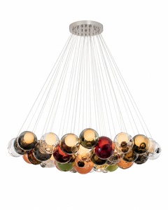 Lámpara de Araña LED de Lujo con 19 Globos de Cristal Soplado a Mano para Vestíbulo de Hotel, Villa o Restaurante - Product Image 1