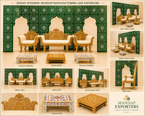 Panel de Escenario con Diseño Láser Estilo Mughal Real con Sofá para Bodas, Paneles de Fondo con Corte Láser con Temática Islámica para Ceremonia Nikah - Product Image 5