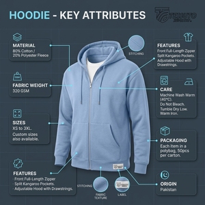 Men's Solid <b>Grey</b> <b>Zip</b> <b>Up</b> <b>Hoodie</b> Long Sleeve Casual Sweatshirt With Kangaroo Pocket - Product Image 6